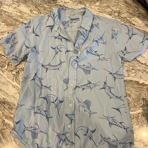 Tommy Bahama Light Blue Marlin Print Shirt